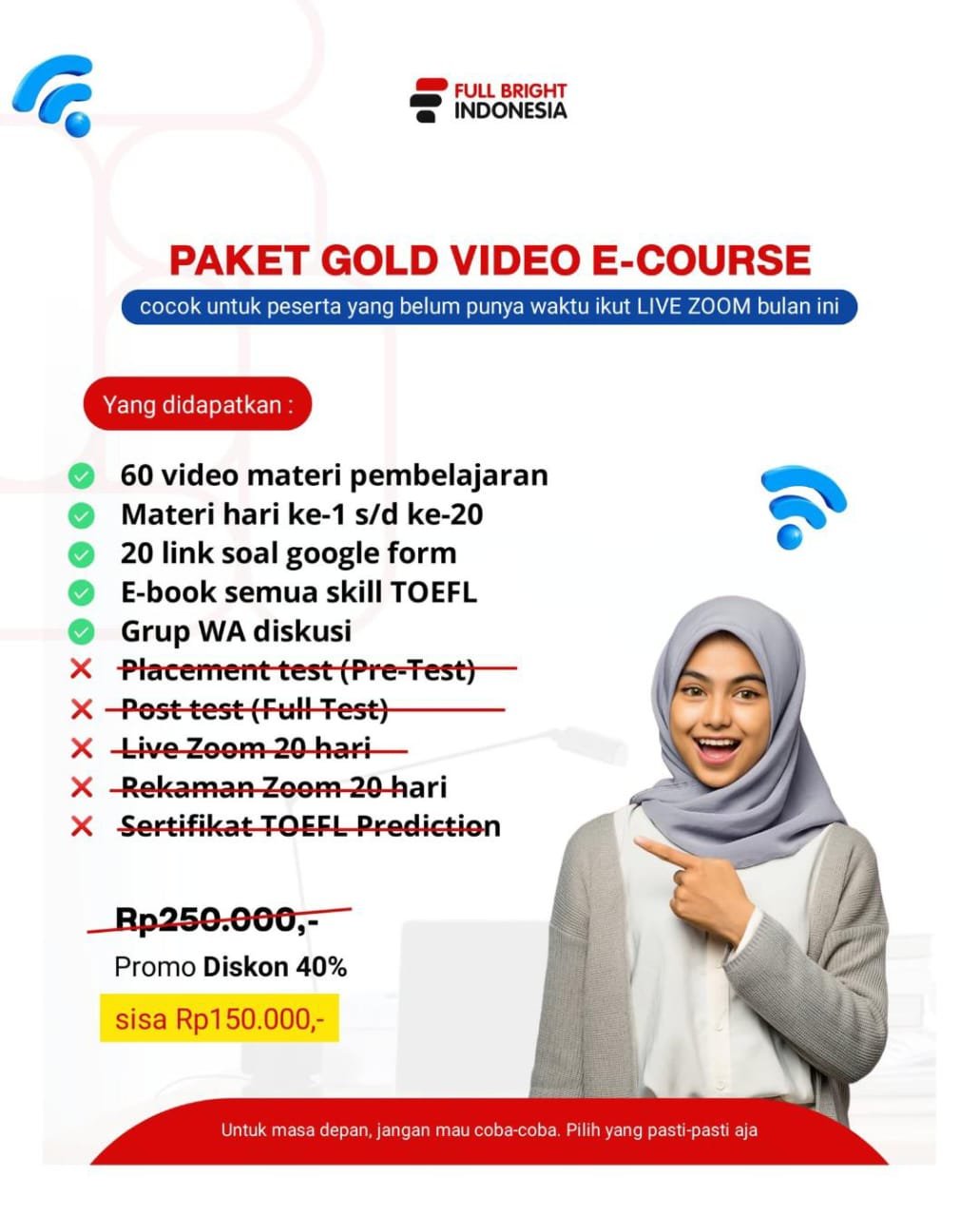 A4- Paket Gold Video E-Course TOEFL (Tanpa LIVE ZOOM)