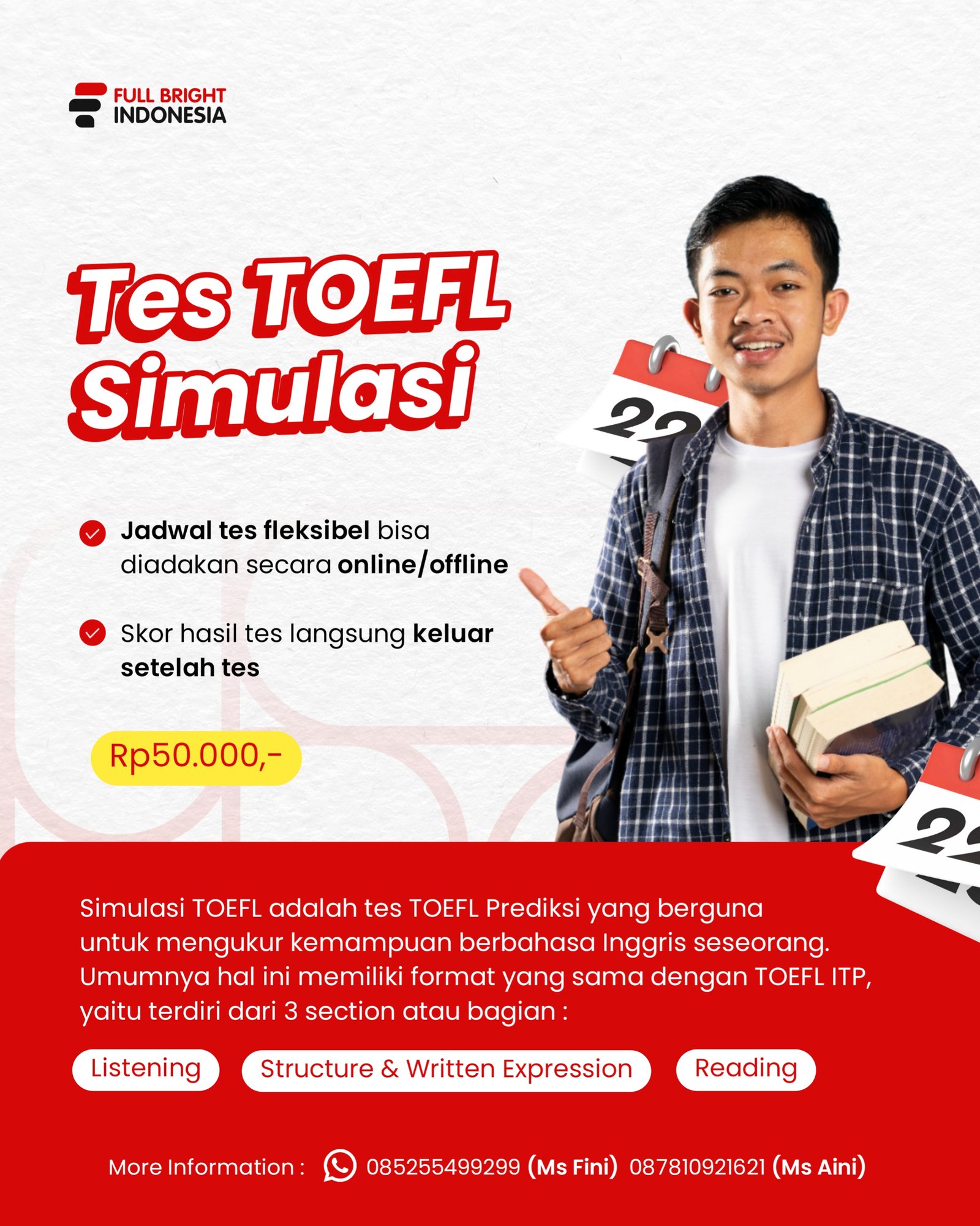 C1- Tes TOEFL Simulasi (Tanpa Sertifikat)